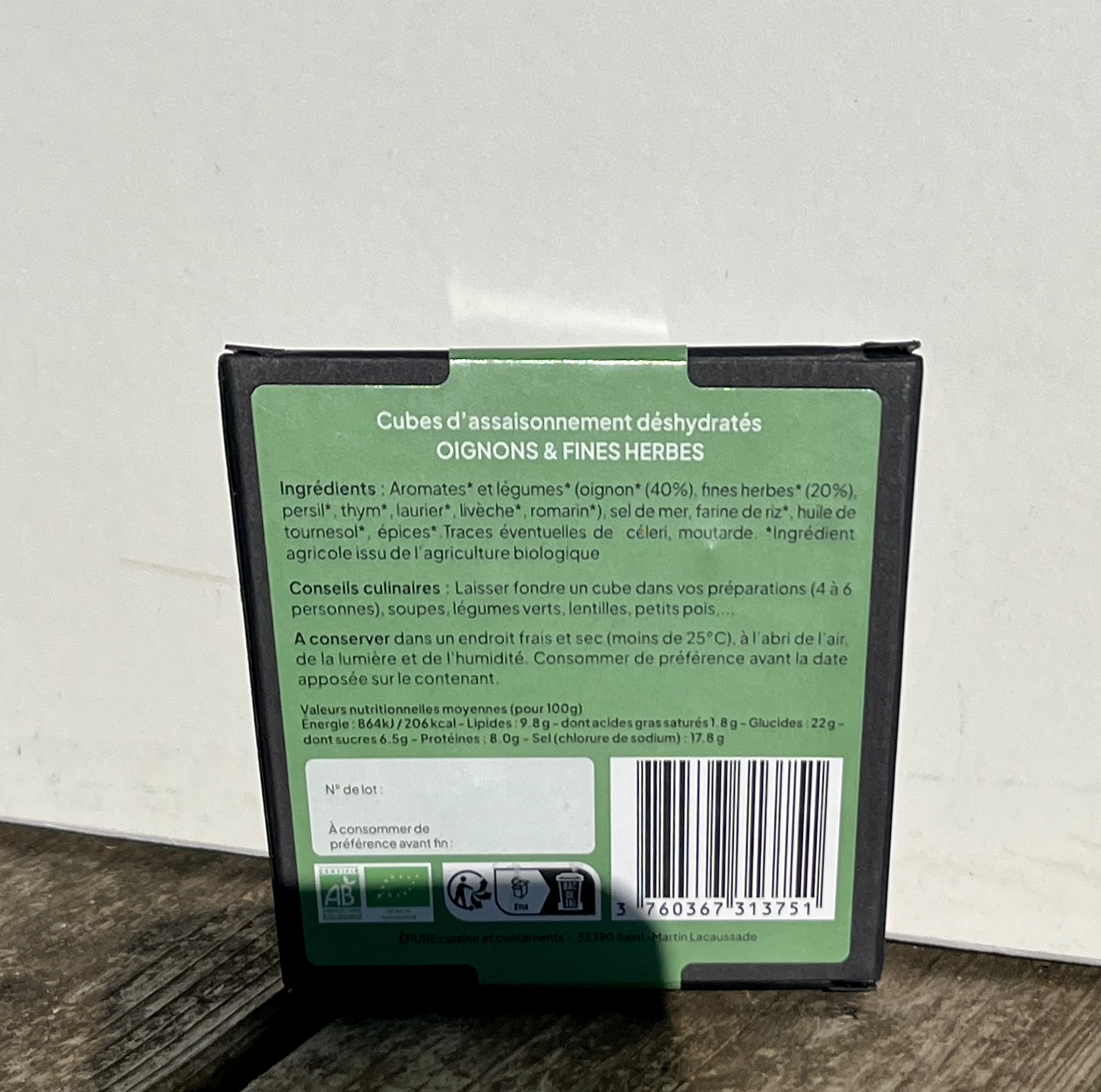 9 Cubes d'assaisonnement- OIGNON & FINES HERBES-BIO – Image 2